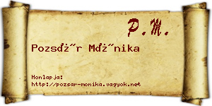 Pozsár Mónika névjegykártya